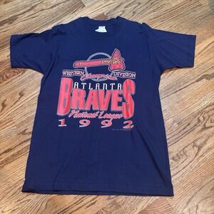 Vintage 1992 Atlanta Braves T Shirt NWT Large Single Stitch Logo 7 USA Made MLB